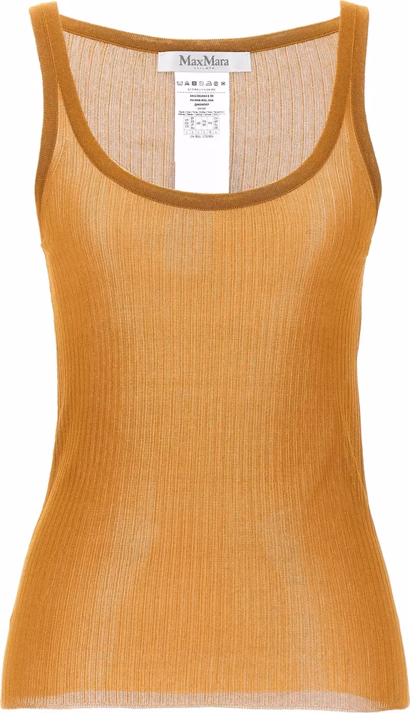 Max Mara Beige Silk Tank Tops