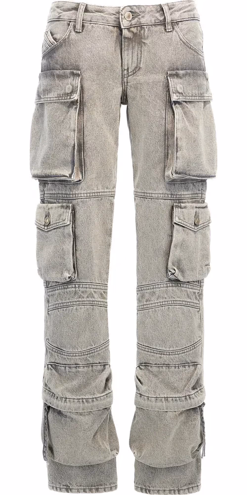The Attico Gray Cotton Cargo Pants