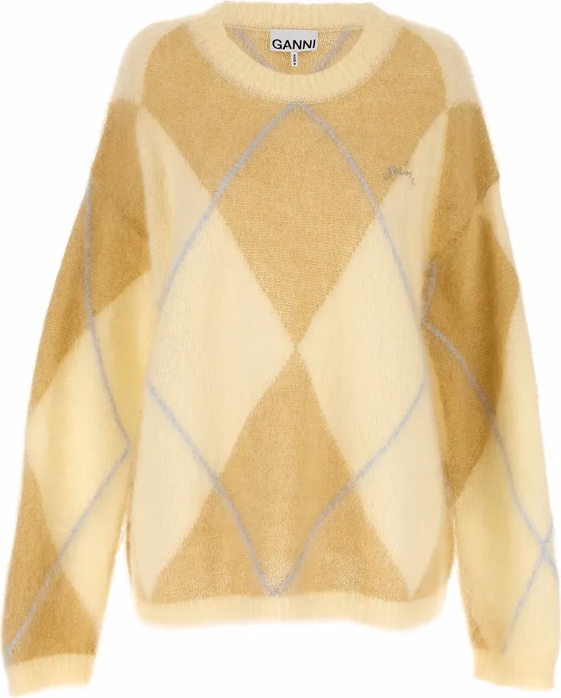 Ganni Bicolor Wool Cardigan