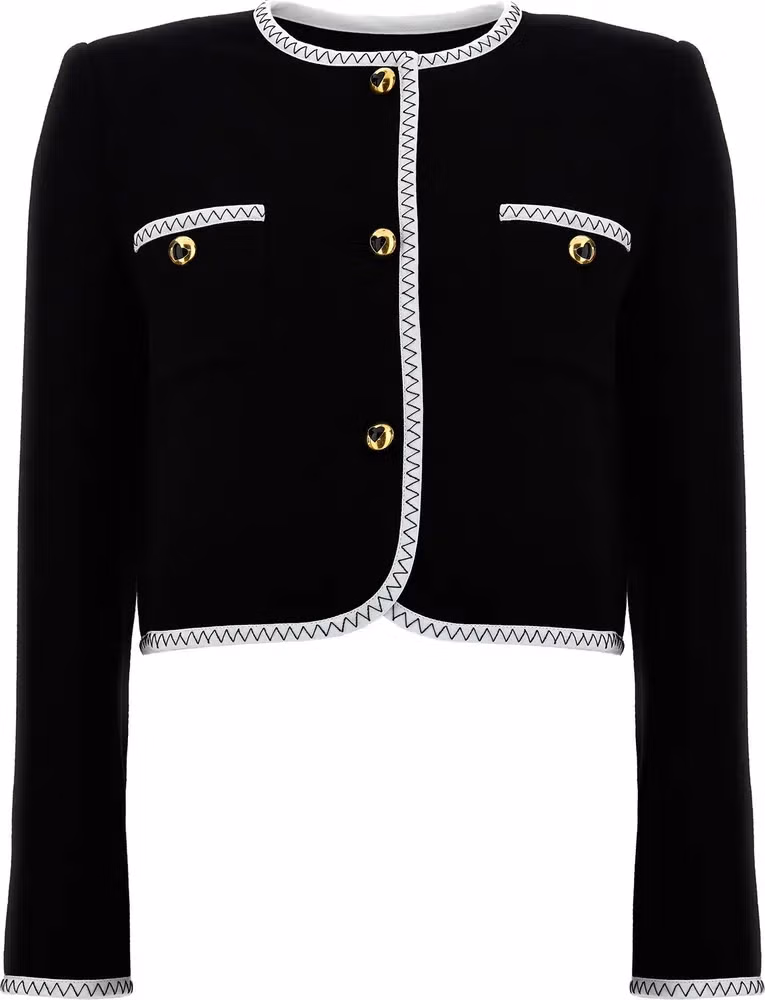 Moschino Bicolor Viscose Full-Length Jacket
