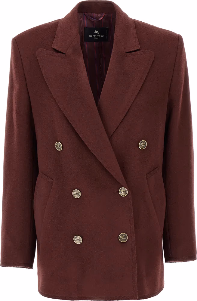 Etro Bordeaux Wool Blazer