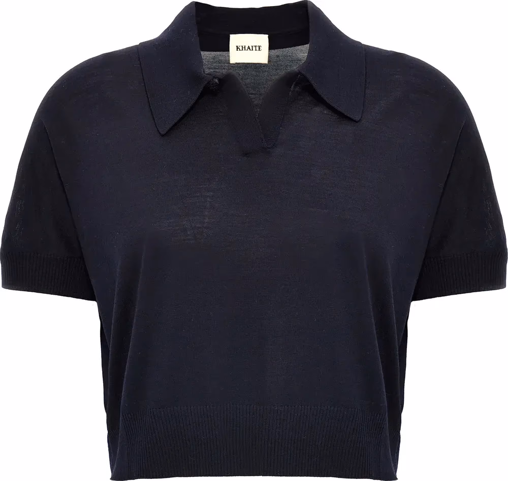 Khaite Blue Wool Shortsleeve Shirt