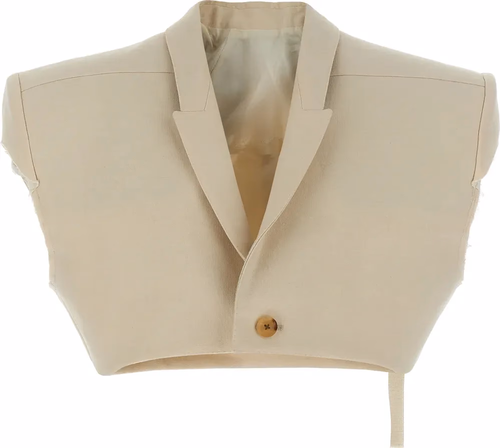 Rick Owens Beige Cotton Sleeveless Jacket
