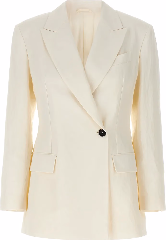 Brunello Cucinelli White Straw Blazer