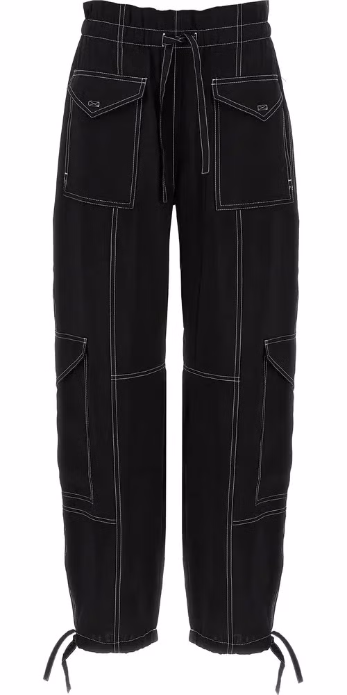 Ganni Black Viscose Casual Pants