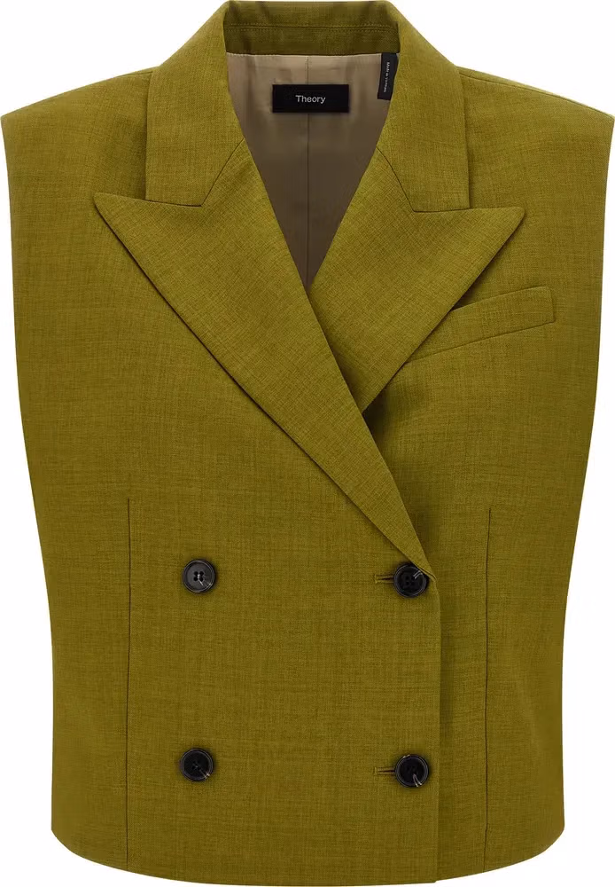 Theory Bicolor Polyester Sleeveless Jacket