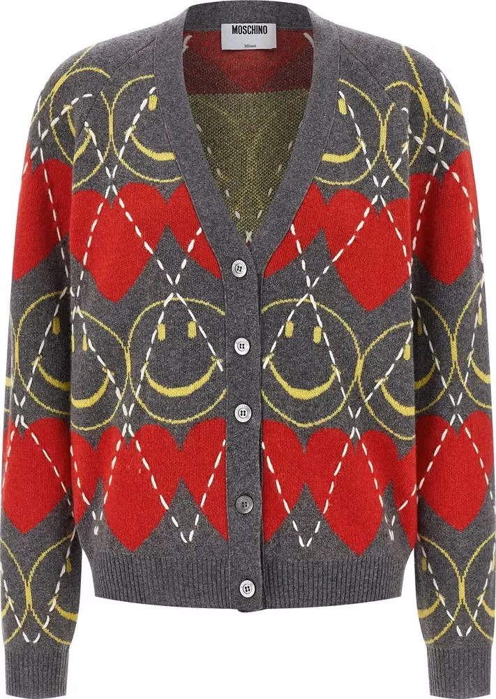 Moschino Multicolor Wool Cardigan