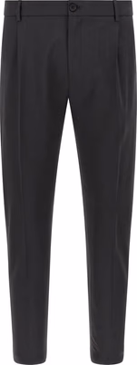 Gray Virgin Wool Cropped Pants