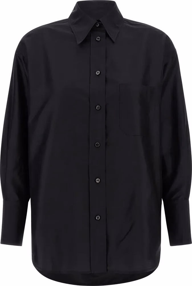 Alberto Biani Black Silk Blouse