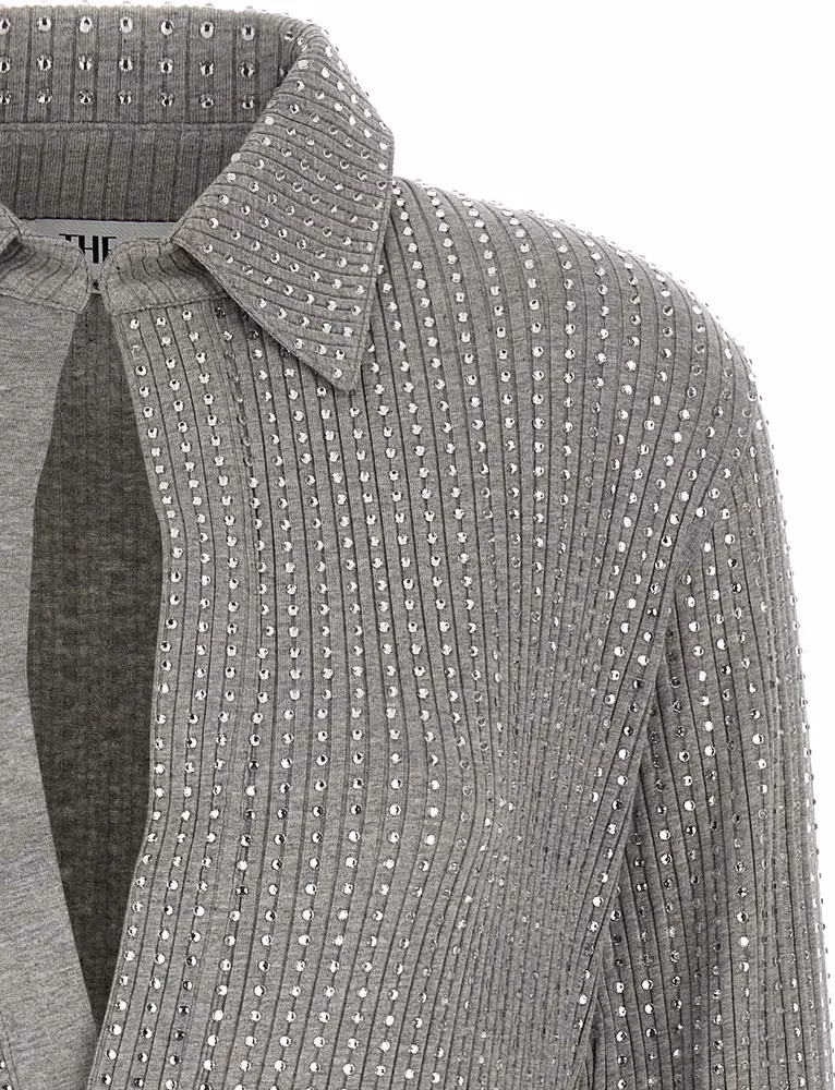 The Attico Gray Cotton Short Dress