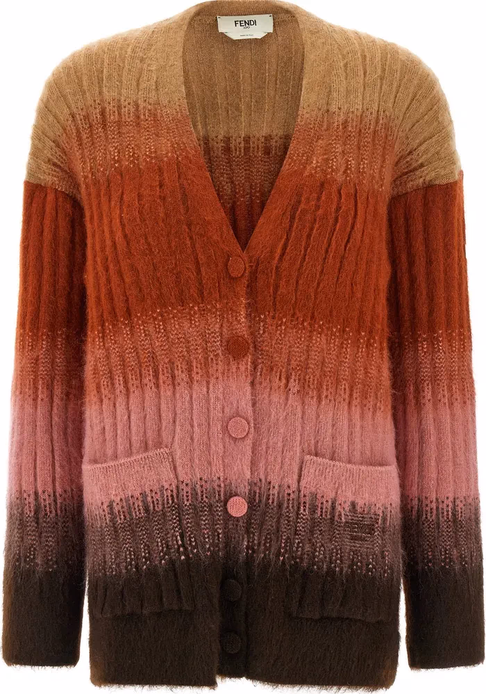 Fendi Multicolor Wool Cardigan