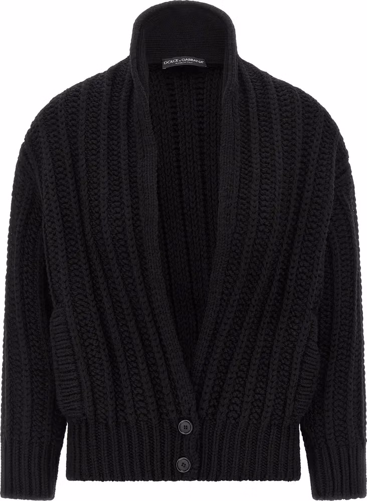 Dolce & Gabbana Black Virgin Wool Cardigan