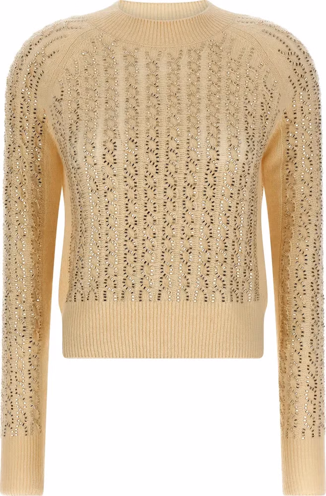 Ermanno Scervino Beige Virgin Wool Cardigan