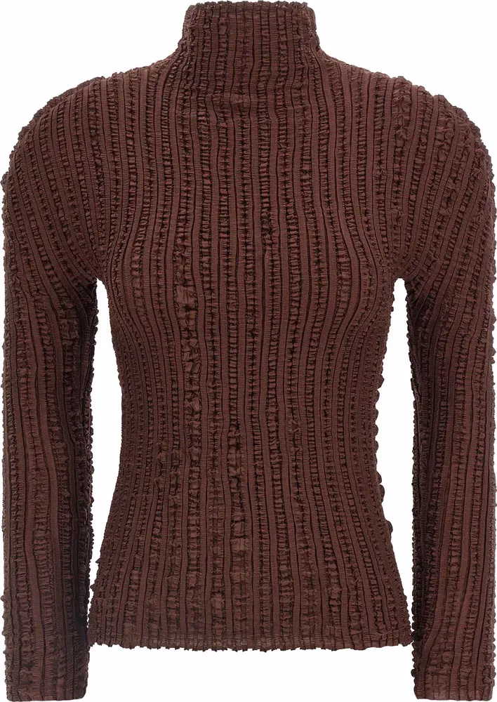 Issey Miyake Brown Polyester Cardigan