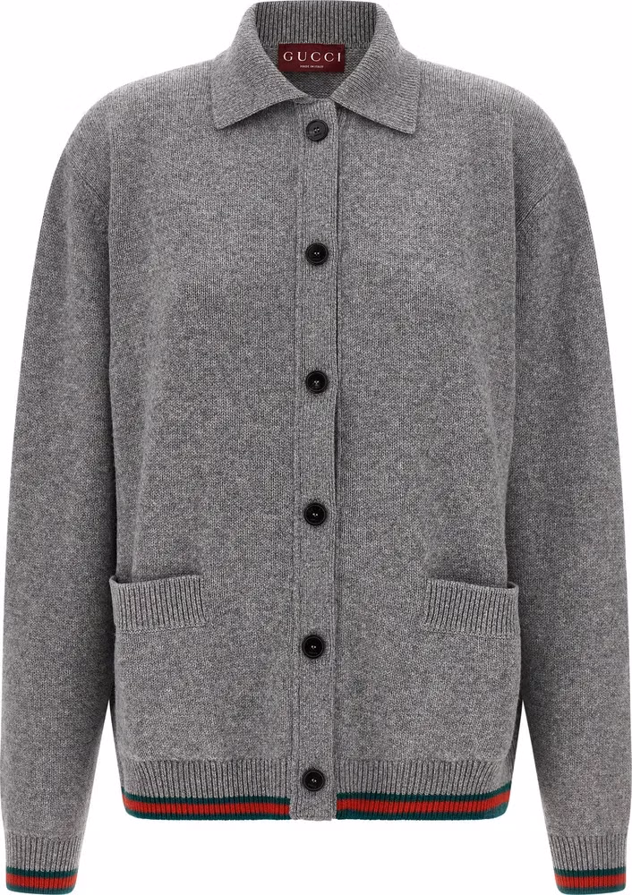 Gucci Gray Wool Cardigan