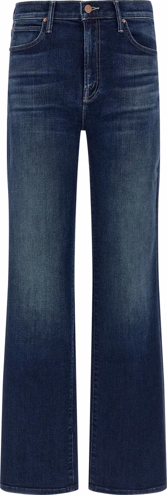 Mother Denim Blue Cotton Straight-Leg Jeans