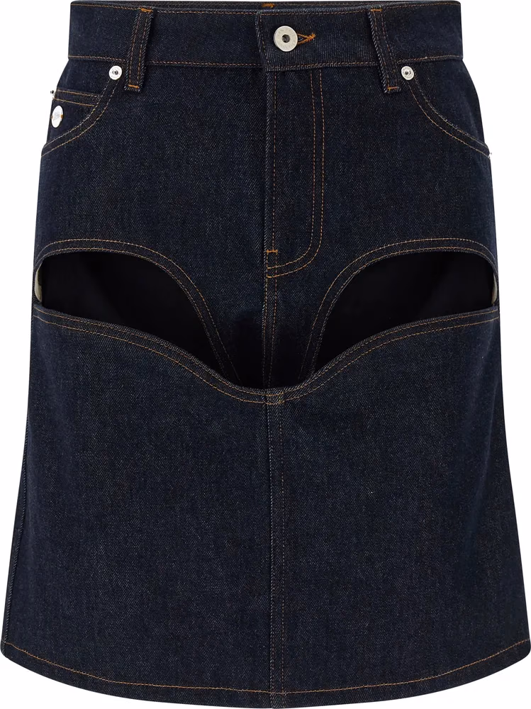 Jean Paul Gaultier Blue Cotton Long Skirt