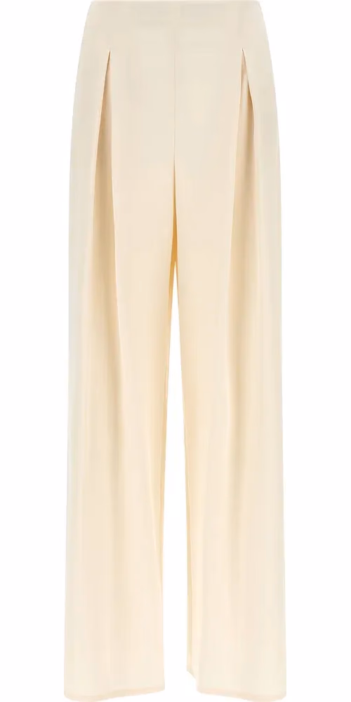 Max Mara White Silk Casual Pants