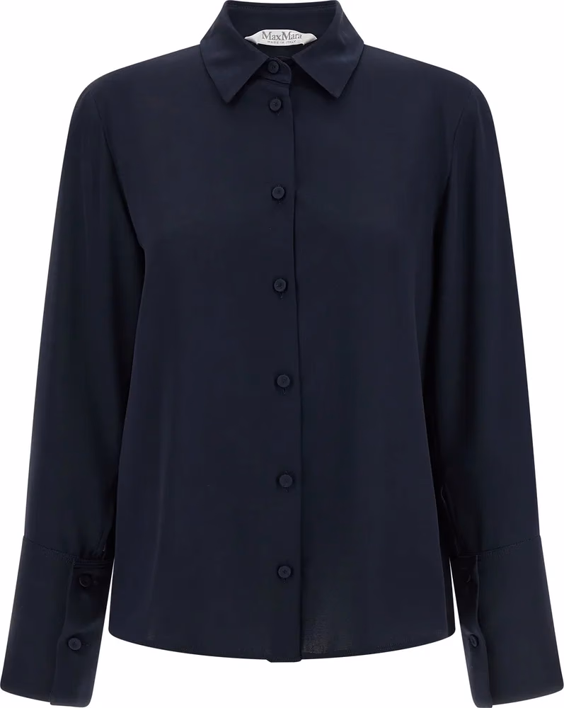 Max Mara Blue Silk Blouse