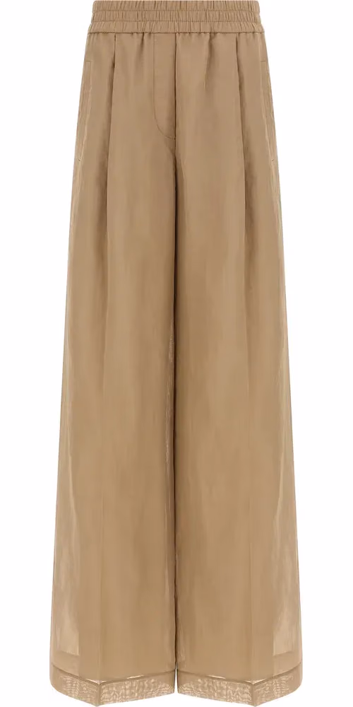 Brunello Cucinelli Beige Cotton Casual Pants