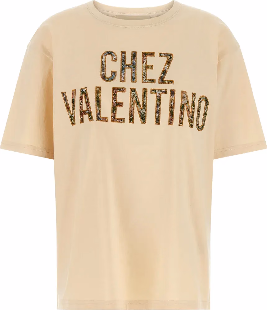 Valentino Garavani Beige Cotton T-Shirt