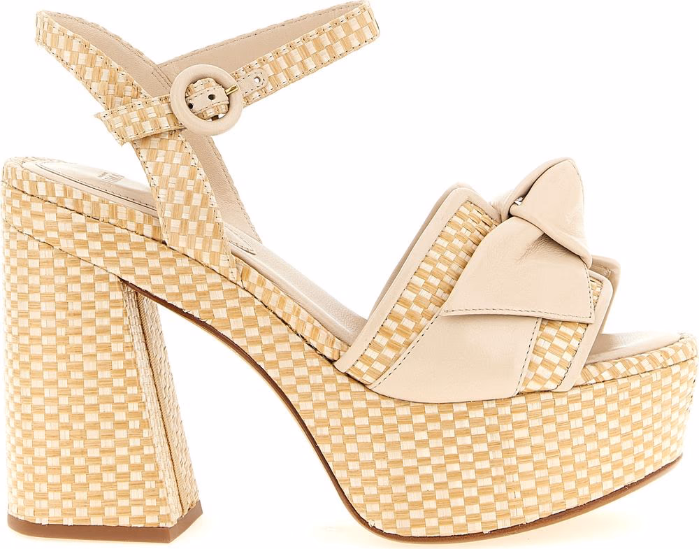 Alexandre Birman Beige Cowhide Stiletto Heel Sandals