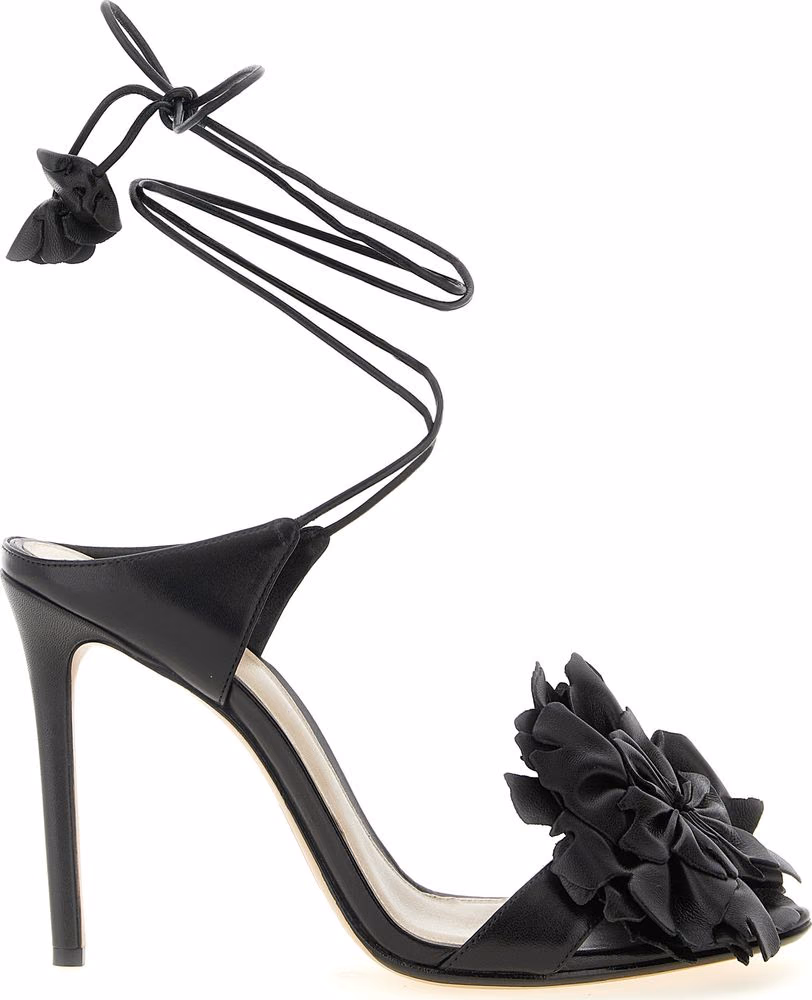 Alexandre Birman Black Cowhide Stiletto Heel Sandals