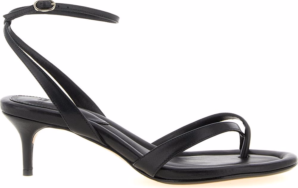Alexandre Birman Black Cowhide Stiletto Heel Sandals