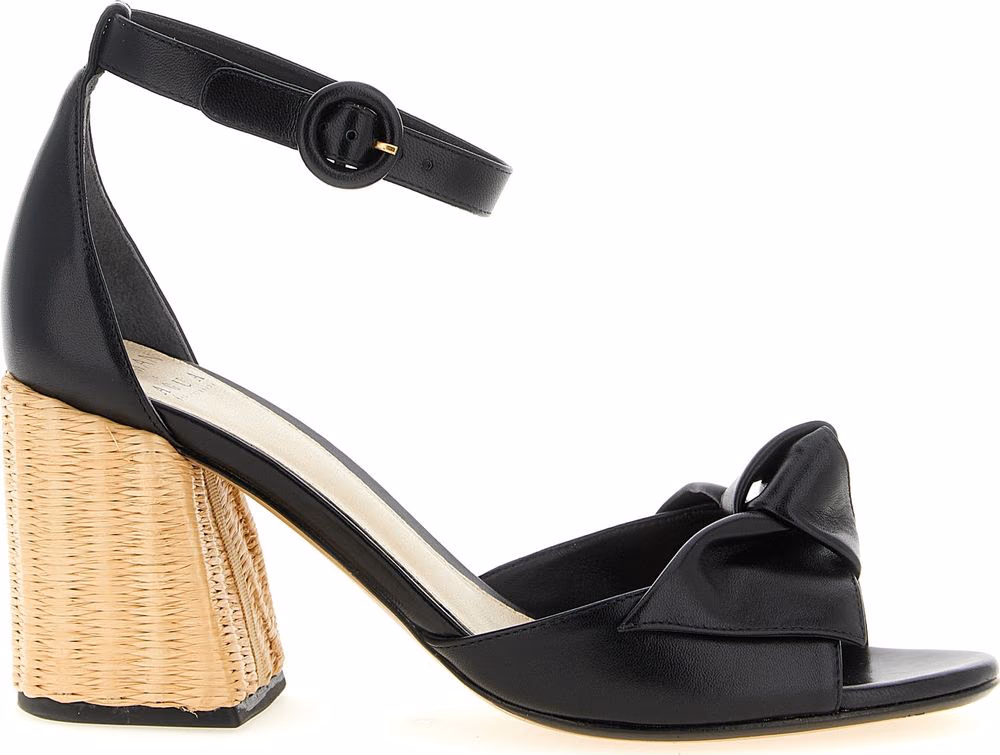 Alexandre Birman Black Cowhide Stiletto Heel Sandals