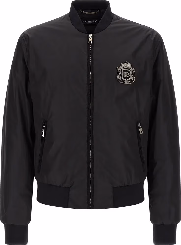 Dolce & Gabbana Black Polyamide Bomber