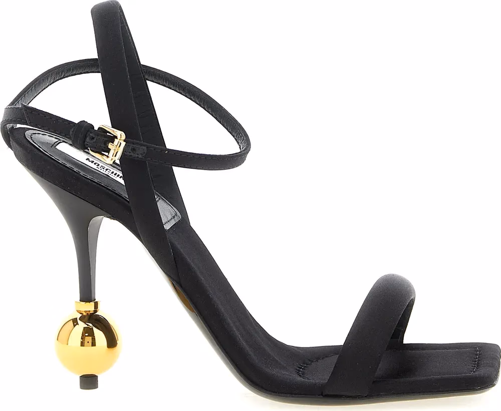 Moschino Black Viscose Stiletto Heel Sandals