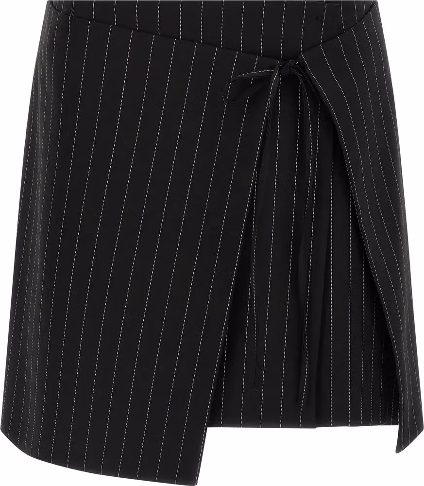 Sportmax Black Virgin Wool Long Skirt