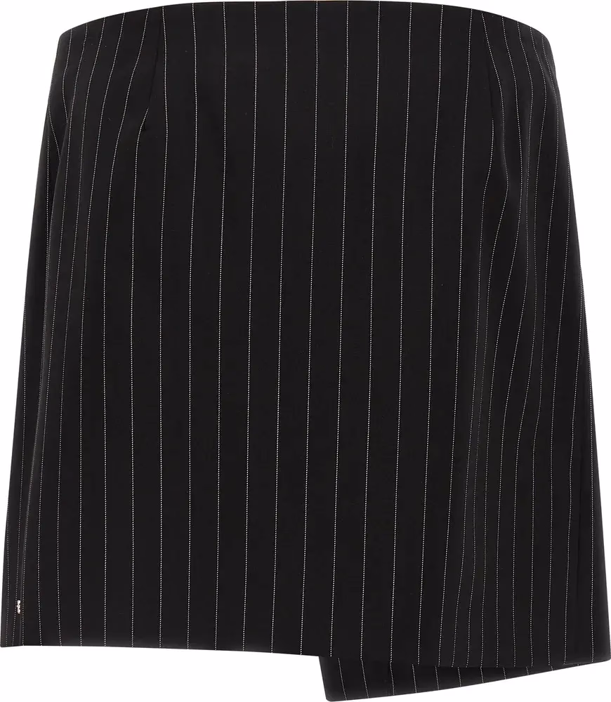 Sportmax Black Virgin Wool Long Skirt