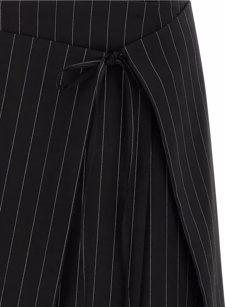 Sportmax Black Virgin Wool Long Skirt