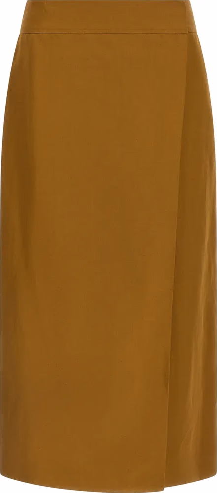 Alberto Biani Brown Viscose Midi Skirt
