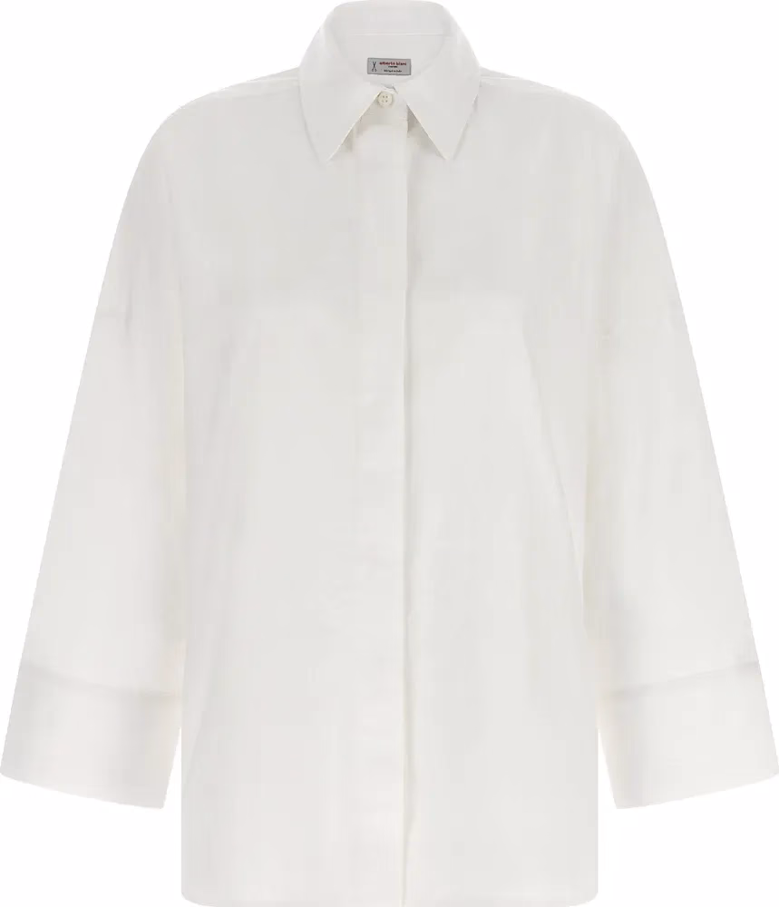 Alberto Biani White Cotton Blouse