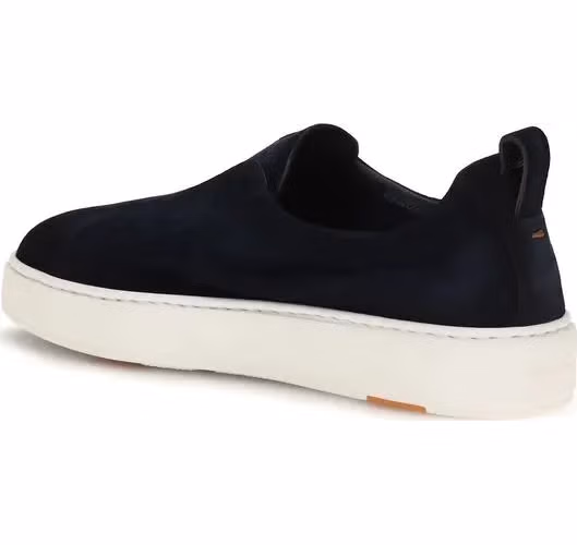 Santoni Blue Calf Leather Bos Taurus Sneakers