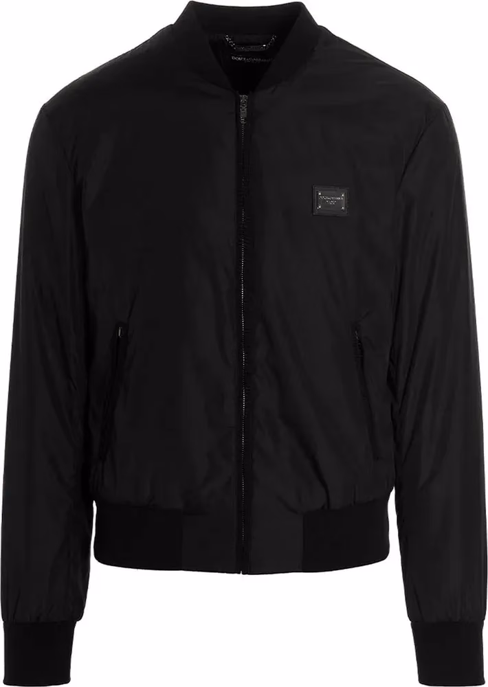 Dolce & Gabbana Black Polyamide Bomber