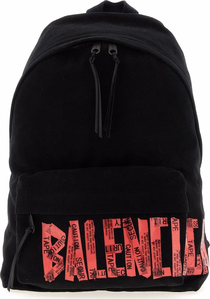 Balenciaga Black Cotton Backpack