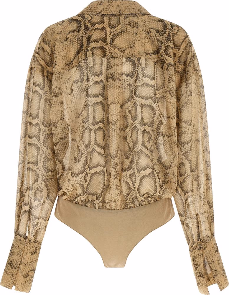 The Andamane Beige Polyester Bodysuit