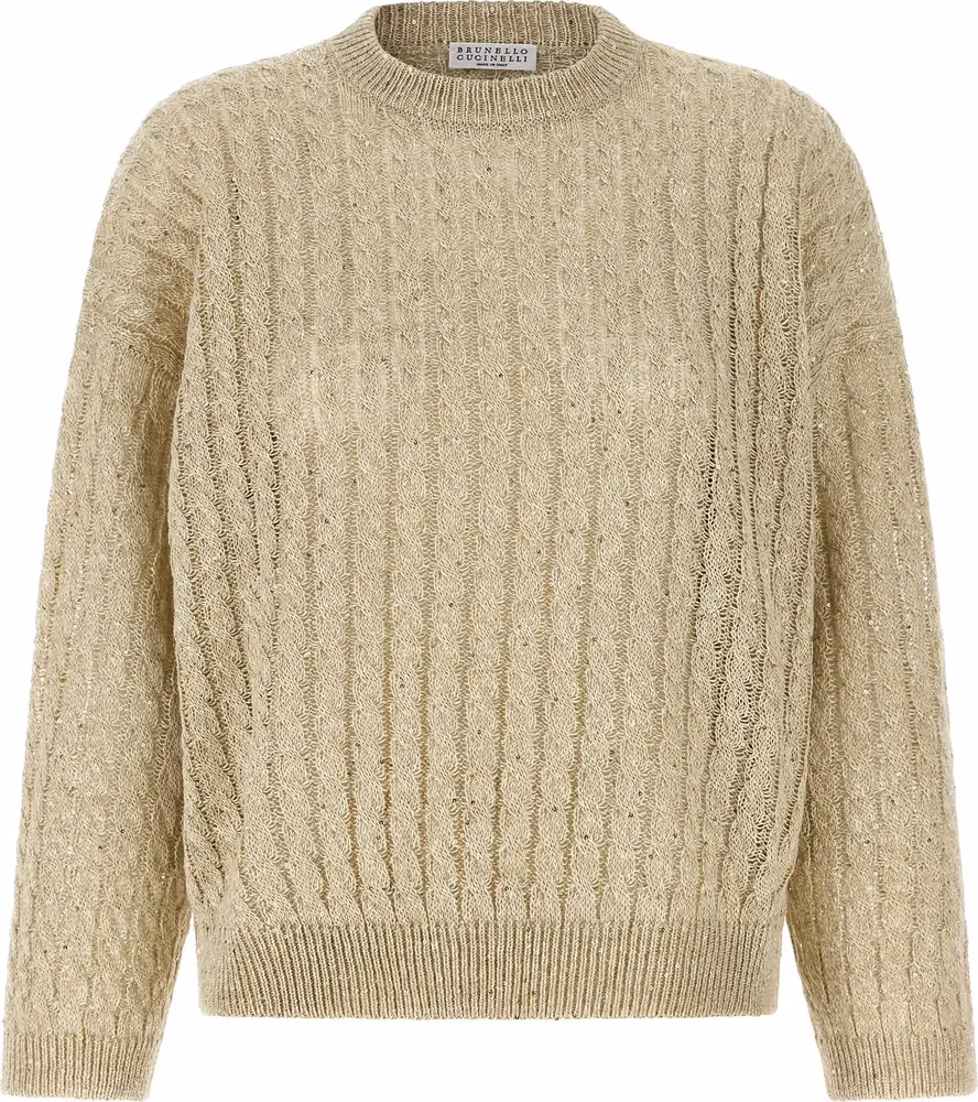 Brunello Cucinelli Beige Linen Cardigan