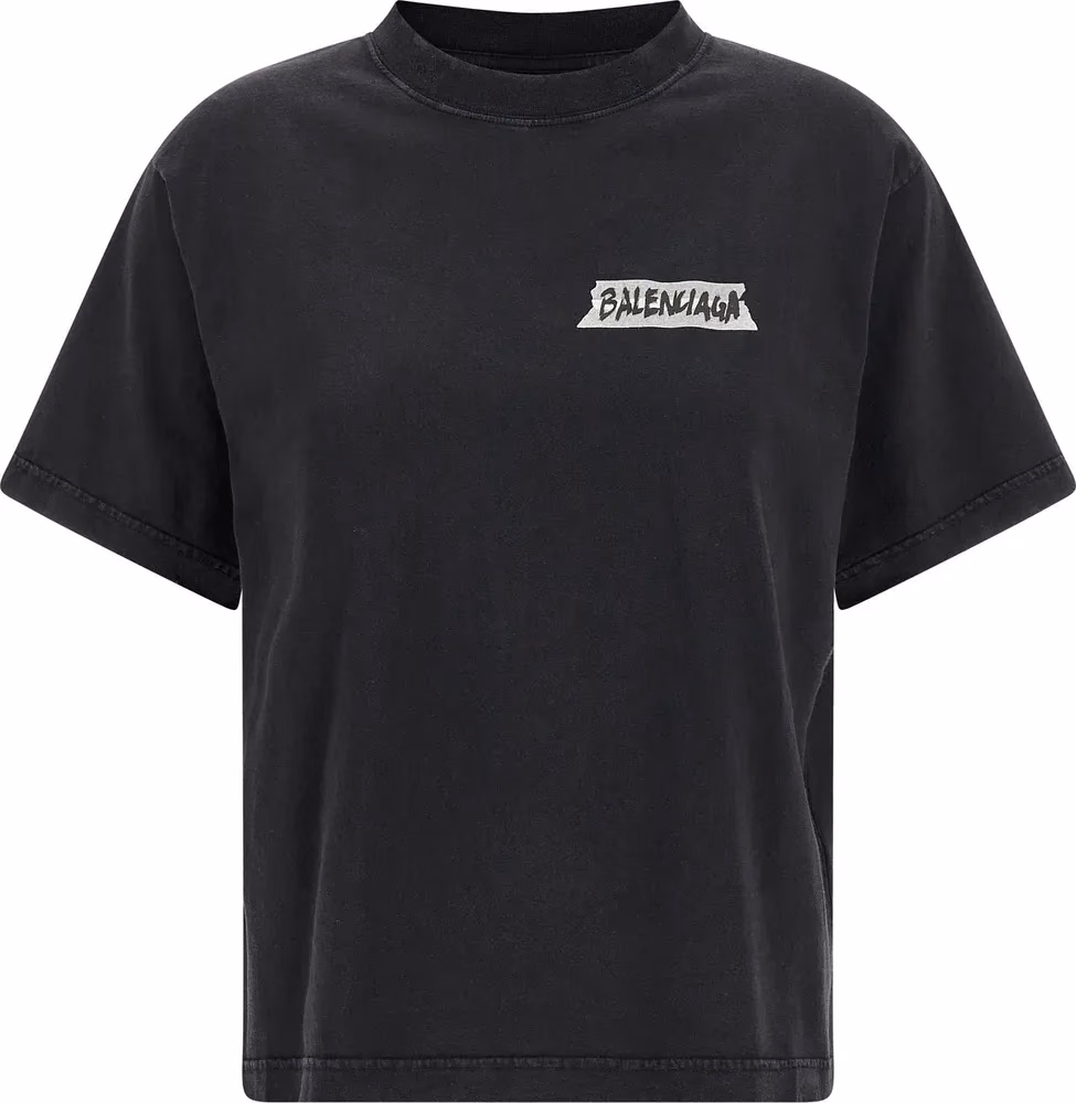 Balenciaga Black Cotton T-Shirt