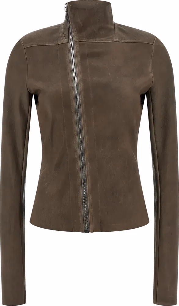 Rick Owens Brown Leather Leather Jacket