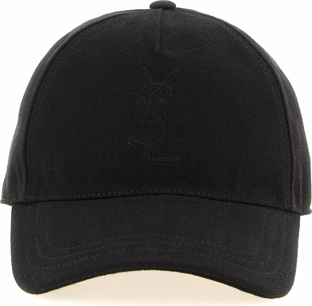 Saint Laurent Black Cotton Cap (Baseball Hat)