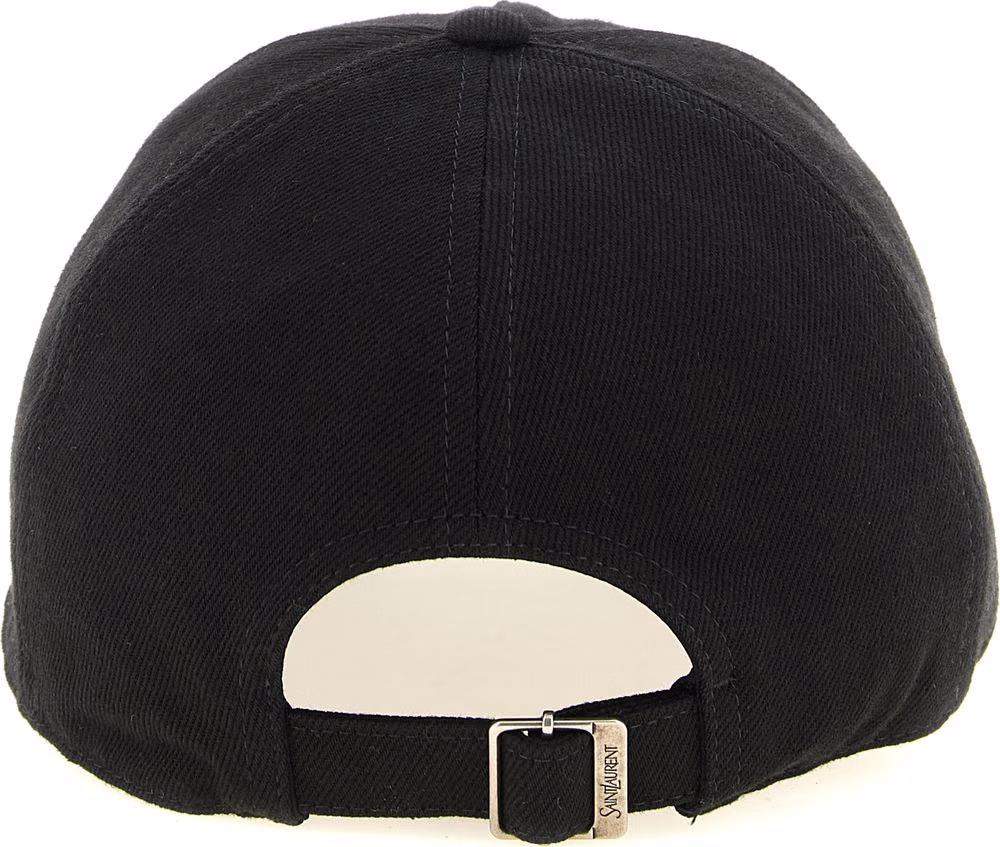 Saint Laurent Black Cotton Cap (Baseball Hat)