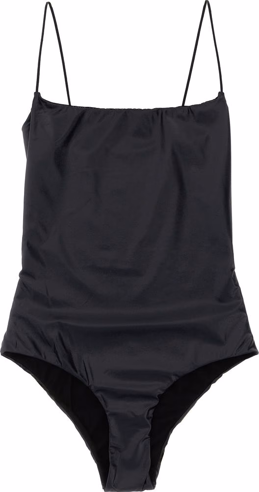 ALLIS Black Polyester One-Piece Swimsuit