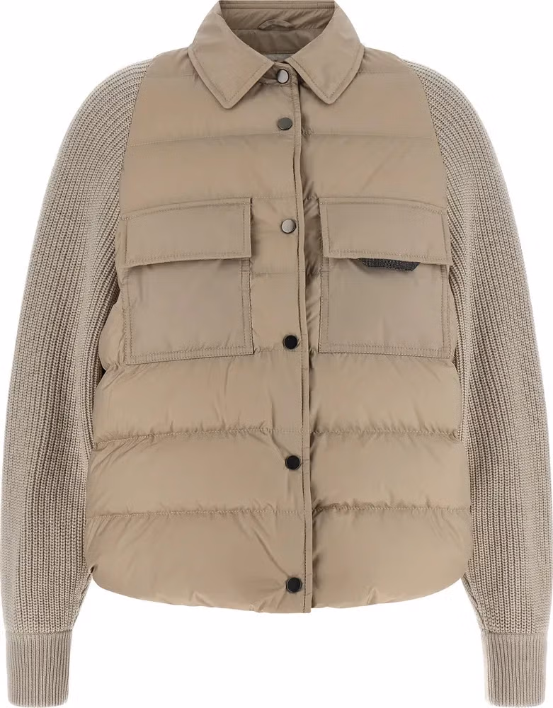 Brunello Cucinelli Beige Polyester Shell Jacket