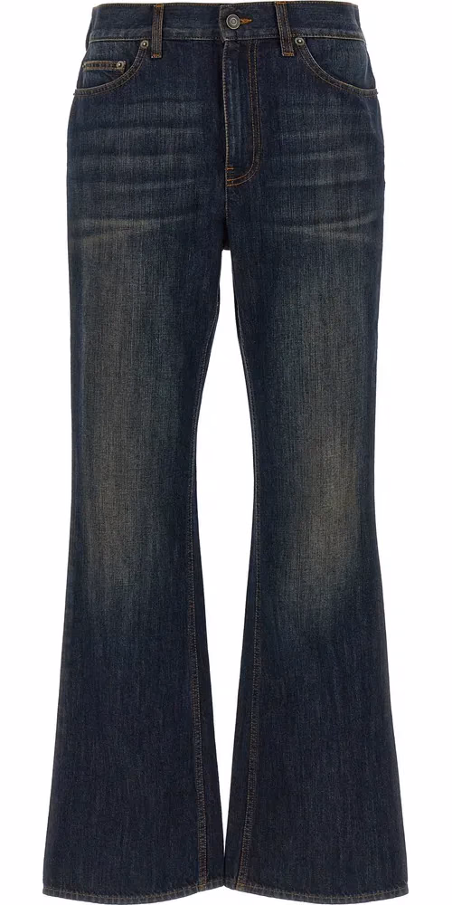 Burberry Blue Cotton Flared Jeans