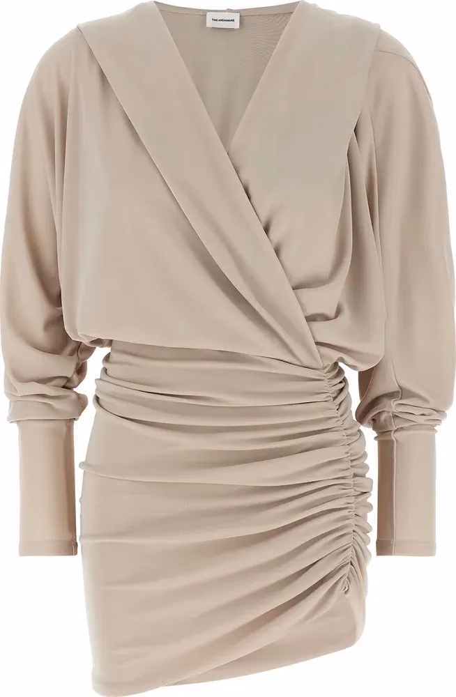 The Andamane Gray Polyester Short Dress