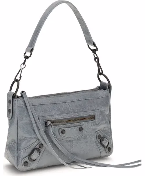Balenciaga Gray Lamb Ovis Aries Aries Shoulder Bag